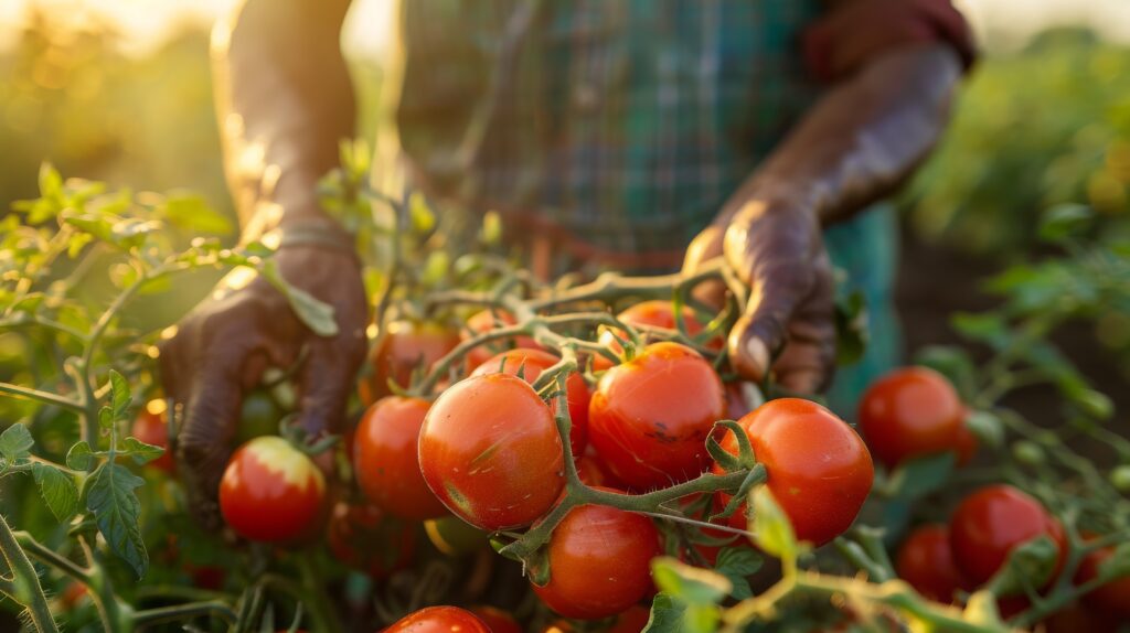 african man harvesting vegetables